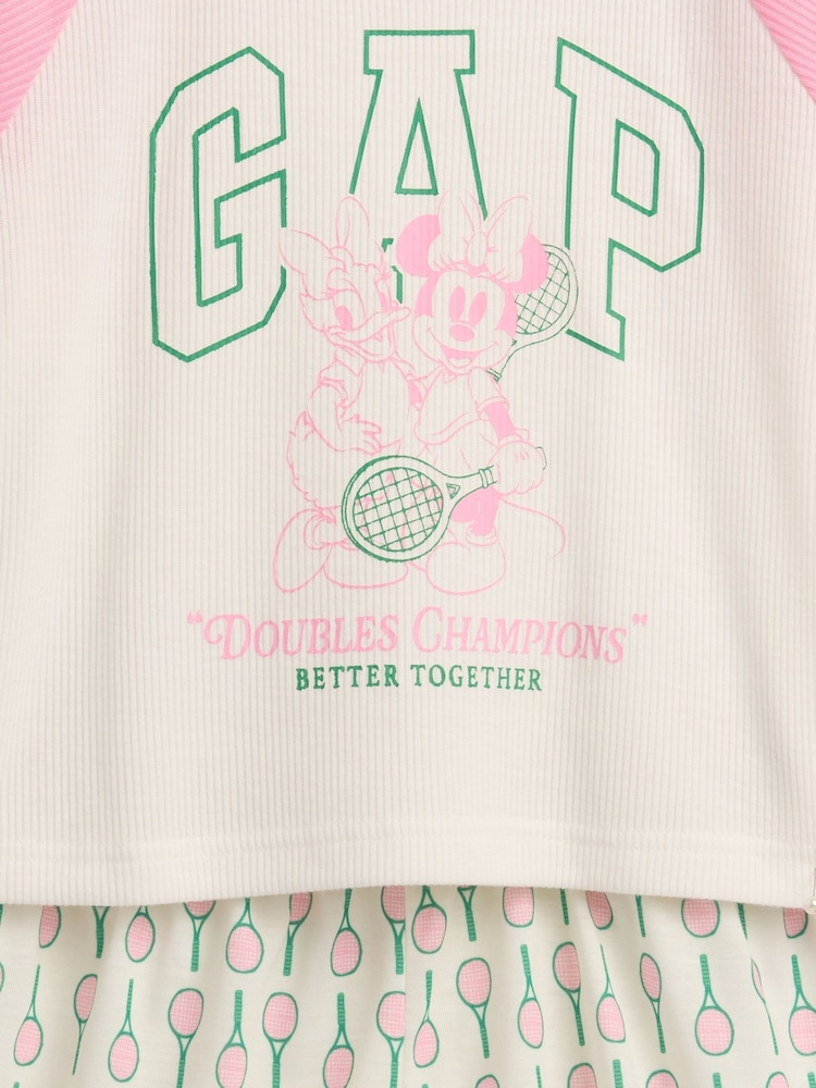 Gap White Minnie Mouse & Daphne Duck Disney Short Sleeve Short Pyjama Set (6-13yrs) - Image 3 of 3 Gap White Minnie Mouse & Daphne Duck Disney Short Sleeve Short Pyjama Set (6-13yrs) - Image 3 of 3