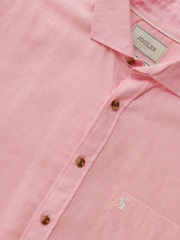 Joules Pink Linen Blend Short Sleeve Shirt - Image 2 of 8