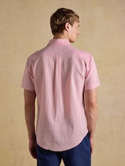 Joules Pink Linen Blend Short Sleeve Shirt - Image 3 of 8