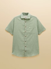 أخضر - قميص من مزيج الكتان بكُم قصير من Joules - صورة 8 من 8