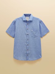 أزرق فاتح - قميص من مزيج الكتان بكُم قصير من Joules - صورة 8 من 8