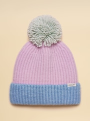 Joules Explorer Lilac Blue Bobble Beanie - Image 1 of 3