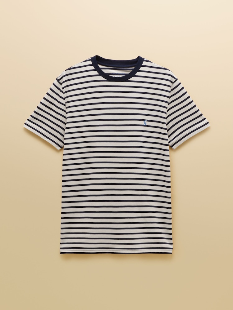 Joules Navy & White Stripe Classic Fit Cotton T-Shirt - Image 7 of 7 Joules Navy & White Stripe Classic Fit Cotton T-Shirt - Image 7 of 7