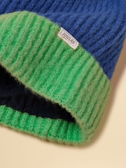 Joules Explorer Blue Green Bobble Beanie - Image 3 of 3