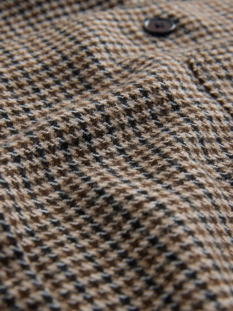 Brown Cord Collar Heritage Check Shacket Overshirt - Image 4 of 4