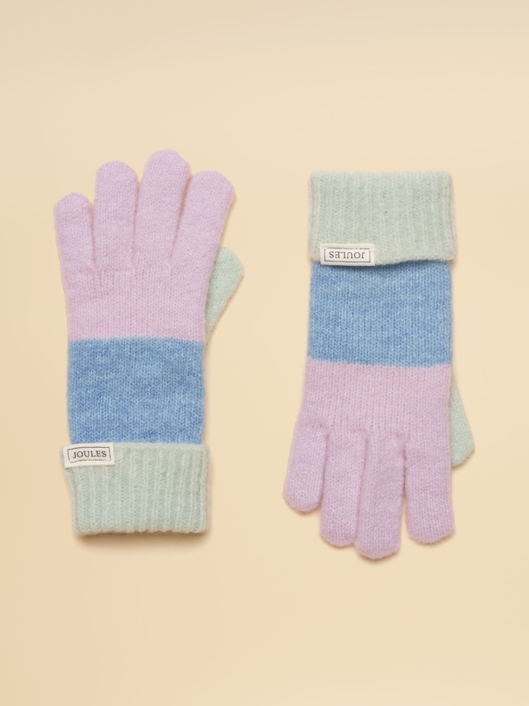 Joules Explorer Lilac Blue Gloves - Image 1 of 3 Joules Explorer Lilac Blue Gloves - Image 1 of 3