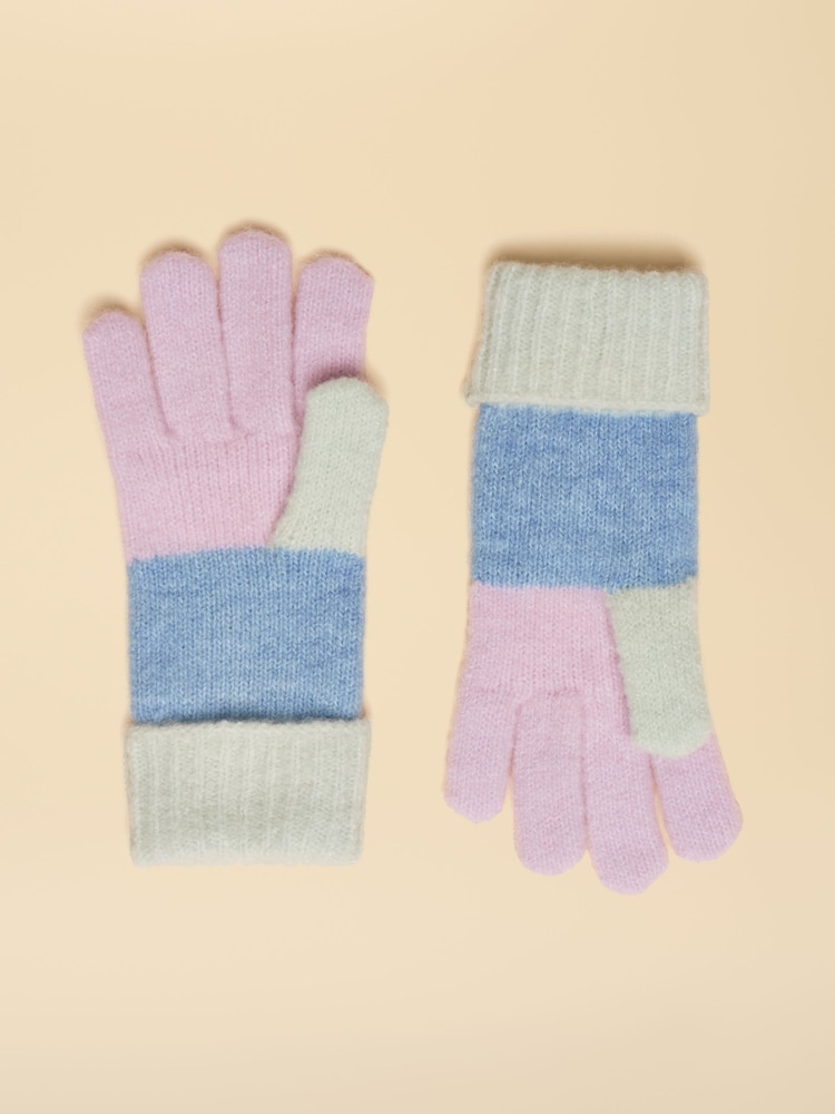 Joules Explorer Lilac Blue Gloves - Image 2 of 3 Joules Explorer Lilac Blue Gloves - Image 2 of 3