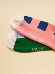 Joules Men's Kingsbury Pink Green Socks 2 Pack (size 7-12) - Image 3 of 3