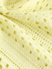 Yellow Buttermilk Short Sleeve Crochet Crew Neck T-Shirt - Image 5 of 6