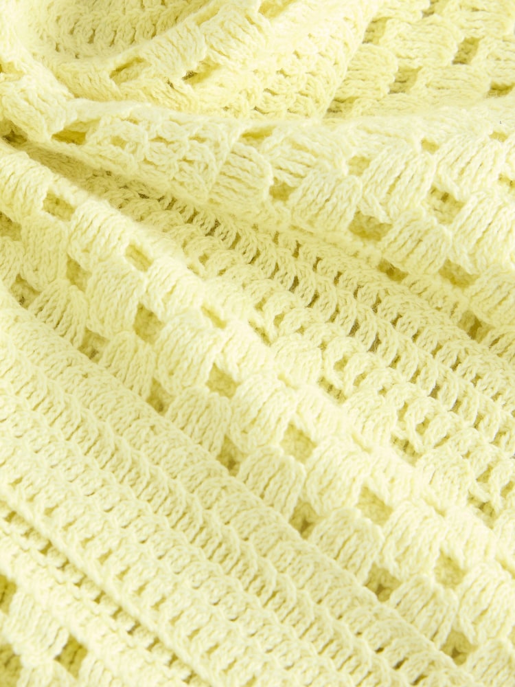 Yellow Buttermilk Short Sleeve Crochet Crew Neck T-Shirt - Image 5 of 6