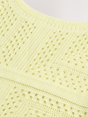 Yellow Buttermilk Short Sleeve Crochet Crew Neck T-Shirt - Image 6 of 6