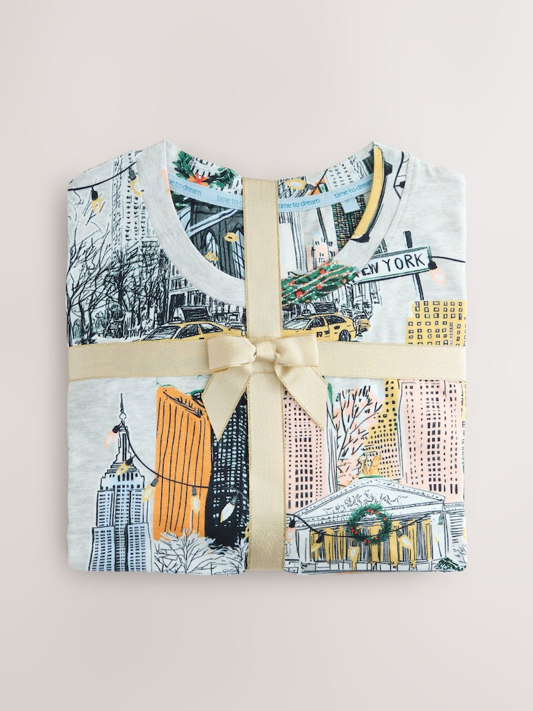 Oatmeal NYC Long Sleeve Gift Wrap Pyjamas - Image 5 of 5 Oatmeal NYC Long Sleeve Gift Wrap Pyjamas - Image 5 of 5