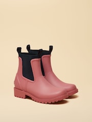 Joules Oakfield Pink Blue Short Neoprene Lined Wellies - Image 1 of 5