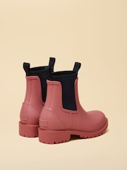 Joules Oakfield Pink Blue Short Neoprene Lined Wellies - Image 3 of 5