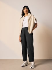 Black Premium Heavyweight Slinky Barrel Leg Joggers - Image 1 of 3