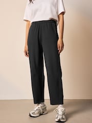 Black Premium Heavyweight Slinky Barrel Leg Joggers - Image 2 of 3