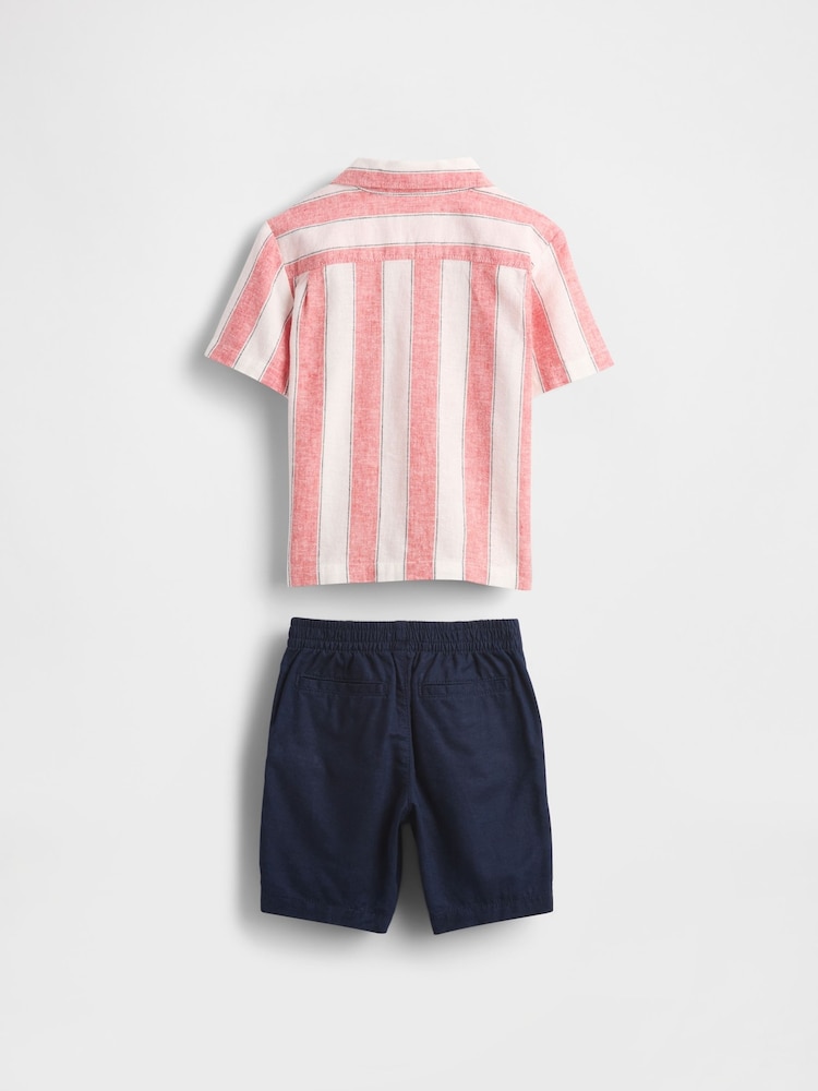 Gap Red Stripe Linen-Cotton Cabana Shirt & Shorts Set (6mths-5yrs) - Image 3 of 3