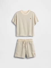 Gap Beige Brannan Bear Textured T-Shirt & Shorts Outfit Set (6mths-5yrs) - Image 2 of 4