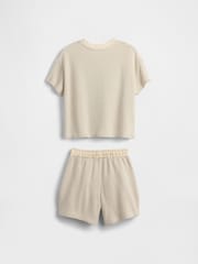 Gap Beige Brannan Bear Textured T-Shirt & Shorts Outfit Set (6mths-5yrs) - Image 3 of 4