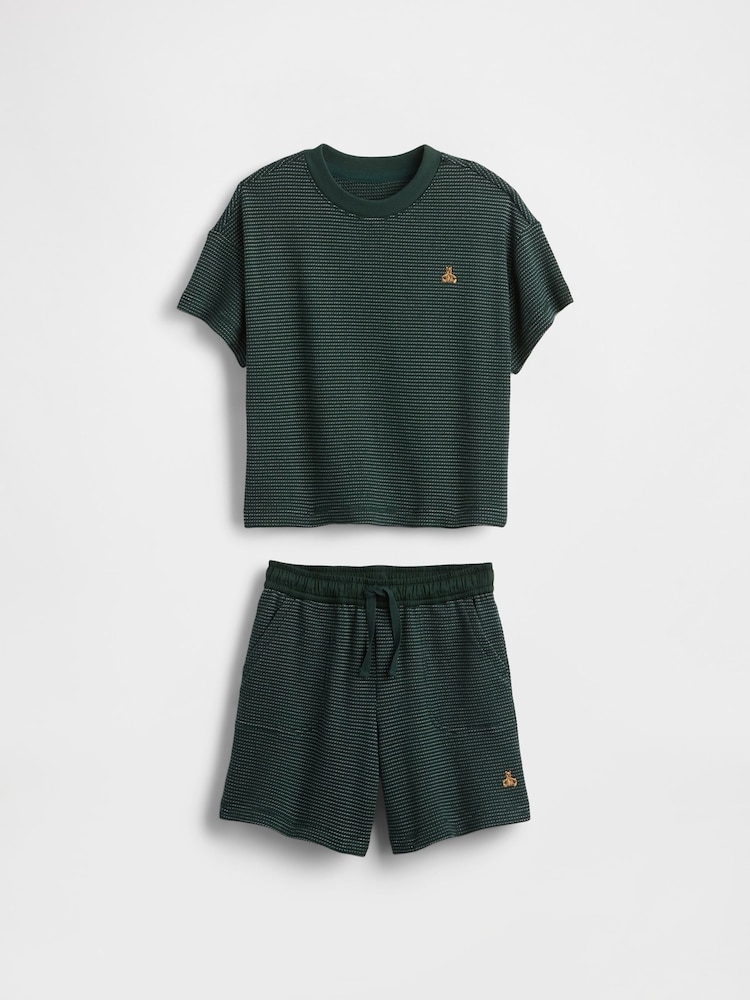 Gap Green Brannan Bear Textured T-Shirt & Shorts Outfit Set (6mths-5yrs) - Image 2 of 4