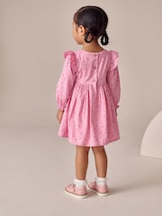 Pink Frill Long Sleeve Dress (3mths-8yrs) - Image 3 of 8