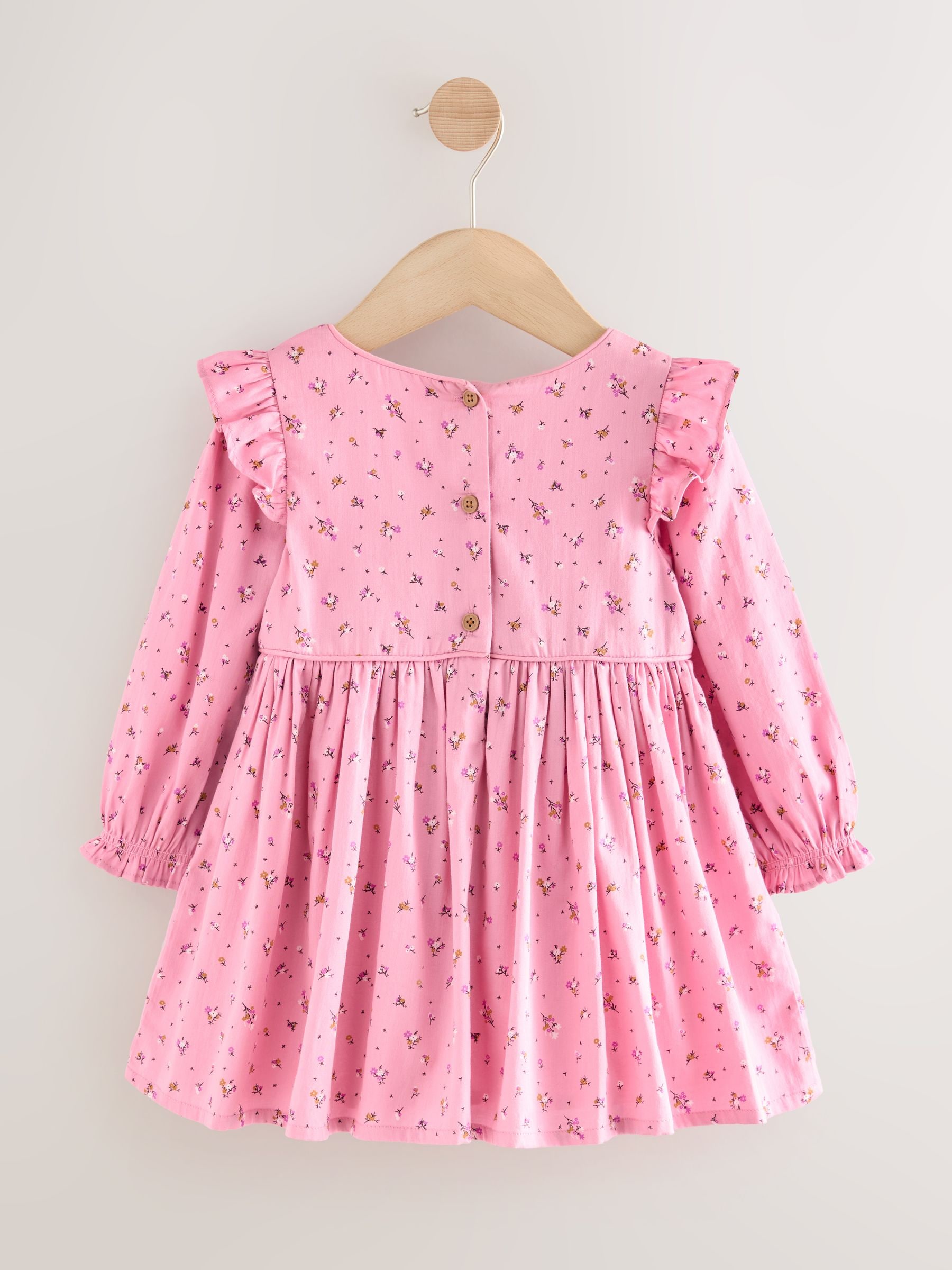 Buy Pink Frill Long Sleeve Dress (3mths-8yrs) from Next Croatia
