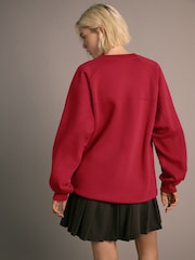 Cherry Red Relaxed Fit Heavyweight Regular Crew Neck Sweatshirt - Image 2 of 8