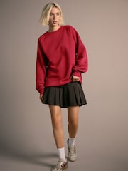 Cherry Red Relaxed Fit Heavyweight Regular Crew Neck Sweatshirt - Image 3 of 8