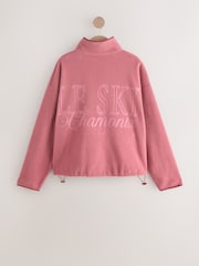 Rosa blush - Popper Neckline Detailing Longsleeve Ribbed Crewneck Sweatshirt - Imagem 7 de 9