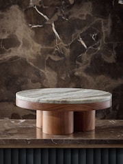 N. Premium Marble and Wood Pedestal Serving Board - תמונה 2 מתוך 5