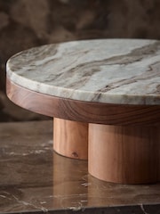 N. Premium Marble and Wood Pedestal Serving Board - תמונה 3 מתוך 5