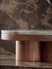 N. Premium Marble and Wood Pedestal Serving Board - תמונה 4 מתוך 5