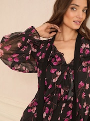 Love & Roses Ruffle Drop Waist Mini Dress - Slika 2 iz 4