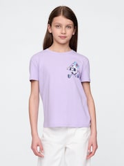 Gap Purple Short Sleeve Crew Neck Graphic T-Shirt (4-13yrs) - Image 1 of 4