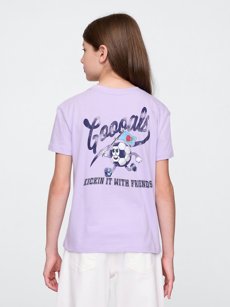 Gap Purple Short Sleeve Crew Neck Graphic T-Shirt (4-13yrs) - Image 2 of 4
