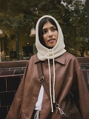 Cream Ribbed Bonnet Hat - Image 1 of 9