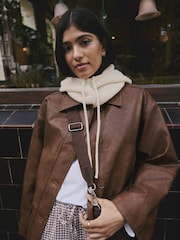 Cream Ribbed Bonnet Hat - Image 3 of 9