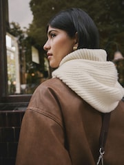 Cream Ribbed Bonnet Hat - Image 5 of 9