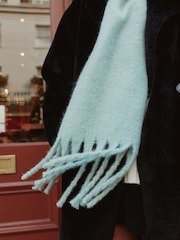 Duck Egg Blue Heavyweight Brushed Blanket Scarf - Image 4 of 4