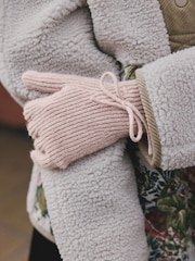 Pink 3D Bows Knitted Gloves 1 Pack - Image 1 of 6