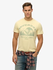 Superdry Yellow Lo-Fi Outdoor Mono Relaxed 100% Cotton T-Shirt - Image 1 of 4