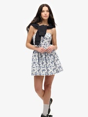 Superdry Blue/White Corset Cami Mini Dress - Image 1 of 7