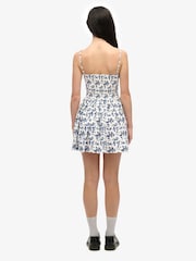 Superdry Blue/White Corset Cami Mini Dress - Image 2 of 7