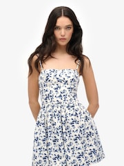 Superdry Blue/White Corset Cami Mini Dress - Image 4 of 7