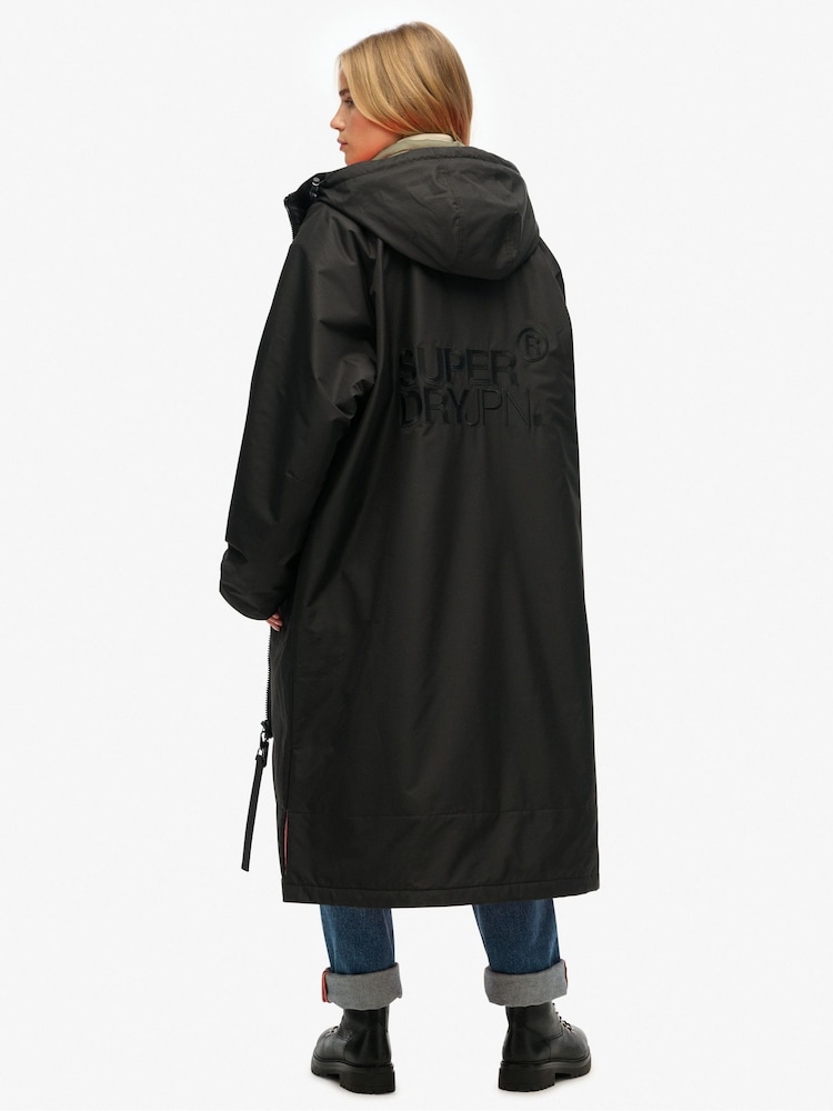 Superdry Black Windbreaker Logo Changing Robe - Image 2 of 6