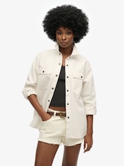 Superdry White Workwear 100% Cotton Overshirt - Image 1 of 1