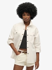 Superdry White Workwear 100% Cotton Overshirt - Image 4 of 4