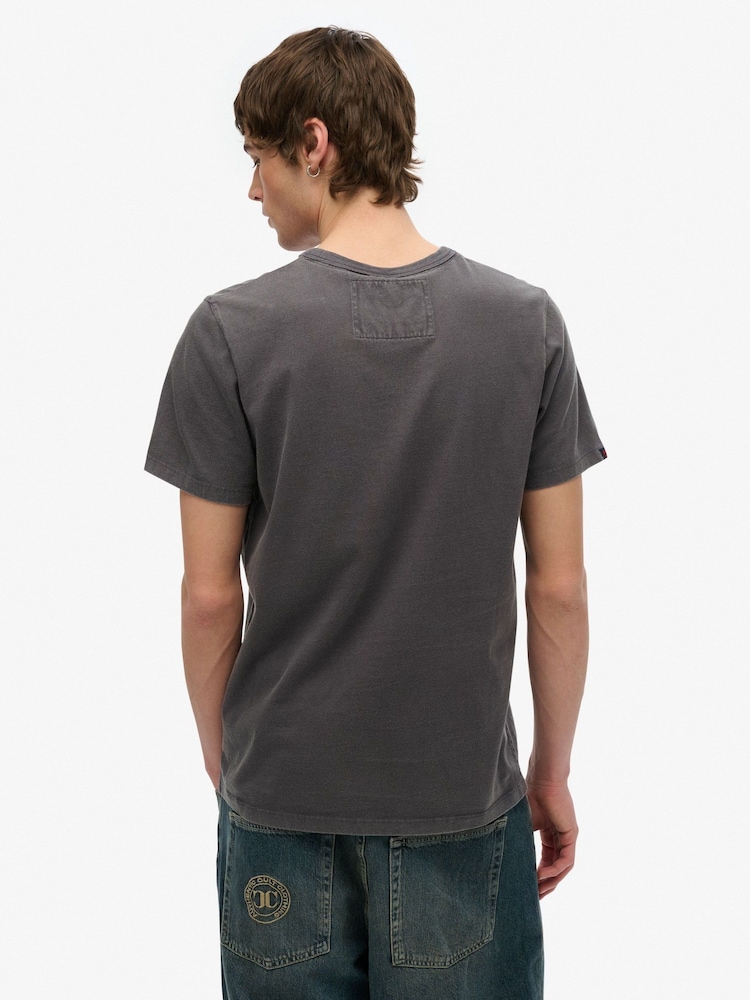 Superdry Grey Vintage Athletic Short Sleeve 100% Cotton T-Shirt - Image 2 of 4