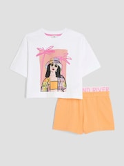 River Island Orange Girls 100% Cotton Runner Set - Image 1 of 4