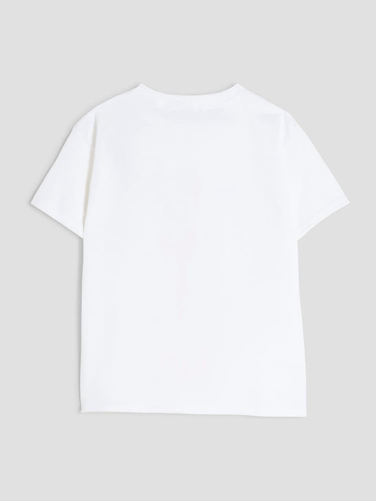 River Island White Girls Glitter More Bubbles 100% Cotton T-Shirt - Image 2 of 4